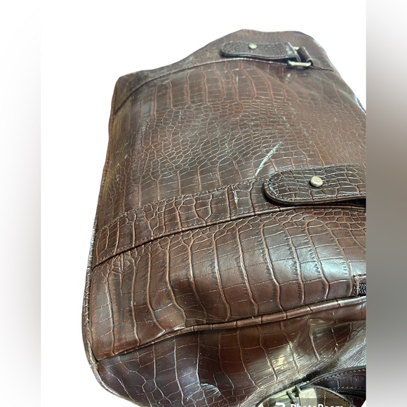 Bath & Body Works brown faux croc leather weekender/duffle bag great travel 🧳 - Picture 5 of 10